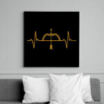 printfashion Íjász szív - Vászonkép - Fekete (13293160)