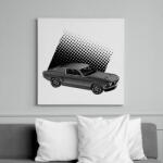 printfashion mustang - Vászonkép - Fehér (14669654)