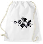 printfashion Black horses - Sportzsák, Tornazsák - Fehér (216763)