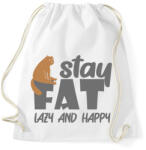 printfashion Lazy and happy - Sportzsák, Tornazsák - Fehér (7531231)