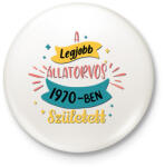 printfashion A legjobb állatorvos - Évszámmal - Kitűző, hűtőmágnes - Fehér (7233340)