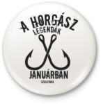 printfashion A horgász legendák - Kitűző, hűtőmágnes - Fehér (5001238)