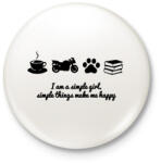 printfashion simlpe things - Kitűző, hűtőmágnes - Fehér (3090315)