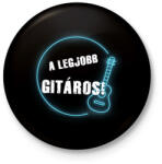 printfashion A legjobb gitáros - Kitűző, hűtőmágnes - Fekete (3102872)