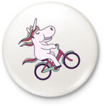 printfashion Biciklis unikornis - Kitűző, hűtőmágnes - Fehér (4165373)