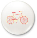 printfashion Bicikli - Kitűző, hűtőmágnes - Fehér (14704120)