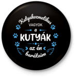 printfashion A kutyák az én barátaim - Kutyakozmetikus (fehér) - Kitűző, hűtőmágnes - Fekete (7250881)