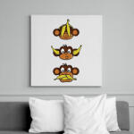 printfashion 3 Bölcs majom - Vászonkép - Fehér (6631048)