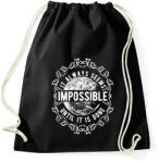printfashion Lehetetlen - fehér szöveg - Sportzsák, Tornazsák - Fekete (10002)