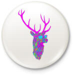 printfashion Party deer - Kitűző, hűtőmágnes - Fehér (3074778)