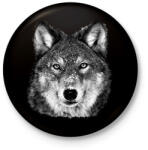 printfashion Farkas (fekete-fehér újság) - Kitűző, hűtőmágnes - Fekete (14448646)