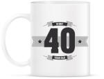 printfashion b-day-40-dark-lightgrey - Bögre - Fehér (790547)