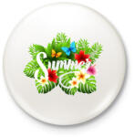 printfashion Summer flowers - Kitűző, hűtőmágnes - Fehér (3080767)