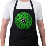 printfashion Goth kör (Zöld) - Kötény - Fekete (4935242)