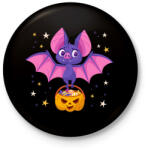 printfashion Halloween-i denevér - Kitűző, hűtőmágnes - Fekete (14773058)