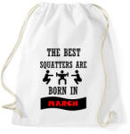 printfashion A legjobb guggolók márciusban születnek - Sportzsák, Tornazsák - Fehér (1264764)