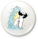 printfashion Szakállas csobbanás - Kitűző, hűtőmágnes - Fehér (3073436)