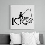 printfashion I LOVE FISHING - Vászonkép - Fehér (6631274)
