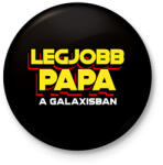 printfashion LEGJOBB PAPA A GALAXISBAN - Kitűző, hűtőmágnes - Fekete (11572469)