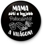 printfashion Mama süti a legjobb palacsintát a világon! - Kitűző, hűtőmágnes - Fekete (16572655)
