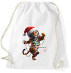 printfashion Táncoló karácsonyi party tigris - Sportzsák, Tornazsák - Fehér (15260940)