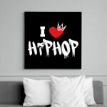 printfashion I love hiphop (white) - Vászonkép - Fekete (7515234)