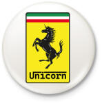 printfashion Unicorn - Ferrari - Kitűző, hűtőmágnes - Fehér (7327627)