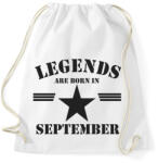printfashion Legends are born in september - Sportzsák, Tornazsák - Fehér (5172573)