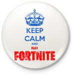 printfashion Keep Calm Fortnite - Kitűző, hűtőmágnes - Fehér (3078387)