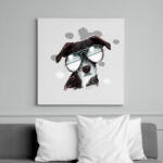 printfashion laza kutya - Vászonkép - Fehér (6626839)