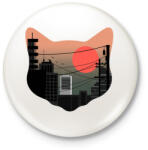 printfashion Macskák városa - Kitűző, hűtőmágnes - Fehér (5240385)