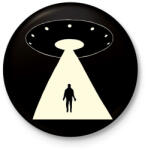 printfashion UFO - Kitűző, hűtőmágnes - Fekete (13034403)