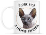 printfashion Szfinx cica - Legjobb barát - Bögre - Fehér (7170808)