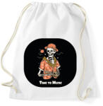 printfashion Time to Music - Gitáros csontváz - Sportzsák, Tornazsák - Fehér (6372305)