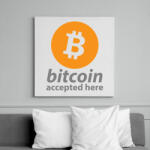 printfashion Bitcoin elfogadó - Vászonkép - Fehér (6623371)