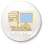 printfashion Retro számítógép - Kitűző, hűtőmágnes - Fehér (10142905)