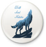 printfashion Farkas és a természet - Kitűző, hűtőmágnes - Fehér (3089223)
