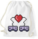 printfashion I love video games, retro - Sportzsák, Tornazsák - Fehér (11172039)