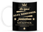 printfashion Az igazi Alfa Romeosok - Hónappal - Bögre - Fekete (7197555)