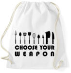 printfashion Choose your weapon - Sportzsák, Tornazsák - Fehér (7552172)