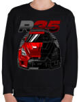 printfashion Nissan GT-R R35 - Gyerek pulóver - Fekete (11420077)