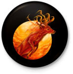 printfashion Tűzszarvas - Kitűző, hűtőmágnes - Fekete (3095276)