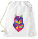 printfashion Színes cica - Sportzsák, Tornazsák - Fehér (14274029)