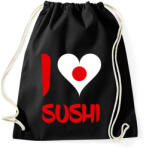 printfashion I love sushi - Sportzsák, Tornazsák - Fekete (1245385)