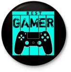 printfashion Gamer - Kitűző, hűtőmágnes - Fekete (4227927)