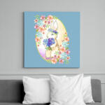 printfashion Tavaszi nyuszi - Vászonkép - Világoskék (14494656)