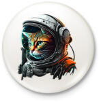 printfashion Space Cat - Kitűző, hűtőmágnes - Fehér (13117536)
