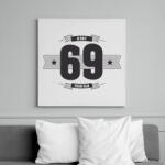 printfashion b-day-69-dark-lightgrey - Vászonkép - Fehér (6622850)