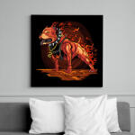 printfashion Tüzes pitbull - Vászonkép - Fekete (6654962)