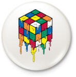 printfashion Rubik kocka - Kitűző, hűtőmágnes - Fehér (3080933)
